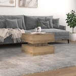 vidaXL Table basse avec lumières LED chêne artisanal 50x50x40 cm