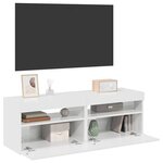 vidaXL Meubles TV avec lumières LED 2 Pièces blanc brillant 60x35x40 cm