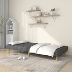 vidaXL Canapé-lit à 2 places gris clair tissu