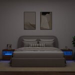 vidaXL Tables de chevet et lumières LED 2 Pièces chêne marron 50x40x45 cm