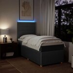 vidaXL Sommier à lattes de lit avec matelas Gris foncé 90x200 cm Tissu
