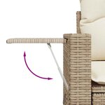 vidaXL Salon de jardin avec coussins 6 Pièces beige résine tressée