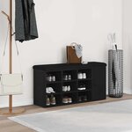 vidaXL Banc à chaussures Noir 100 x 30 x 48 cm Bois d'ingénierie