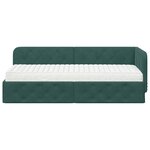 vidaXL Cadre de lit d'angle Vert foncé 80 x 200 cm Velours