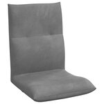 vidaXL Fauteuil de sol ajustable Gris foncé Velours