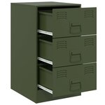 vidaXL Tables de chevet 2 Pièces vert olive 34 5x39x62 cm acier