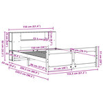 vidaXL Lit bibliothèque sans matelas 150x200 cm bois massif de pin