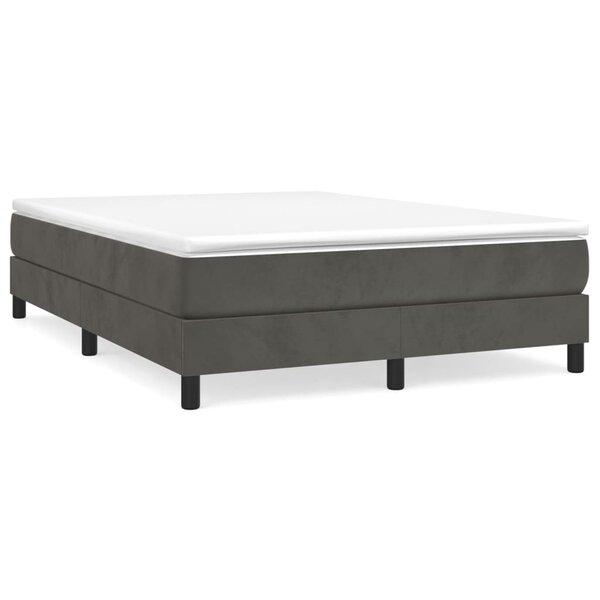 vidaXL Sommier à lattes de lit et matelas Gris foncé 140x200cm Velours