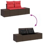 vidaXL Ensemble de canapé de jardin 6 Pièces Marron 55 x 62 x 69 cm