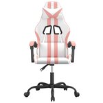 vidaXL Chaise de jeu pivotante Blanc et rose Similicuir
