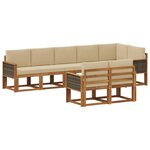 vidaXL Ensemble de canapés d'extérieur 8 pc Naturel et Beige Polyester