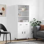 vidaXL Buffet haut Blanc 69 5x34x180 cm Bois d'ingénierie