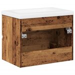 vidaXL Armoire lavabo avec bassin intégré vieux bois