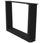 vidaXL Pieds de table basse en forme de V  2 pièces  noir  60 x (30-31 3) cm  acier