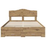 vidaXL Cadre de lit Chêne artisanal 140 x 190 cm Bois d'ingénierie