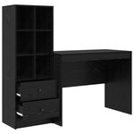 vidaXL Bureau avec rangement en chêne noir en bois aggloméré