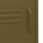 vidaXL Table de chevet Vert olive 35x35x51 cm Acier