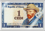 Monnaie STARRY NIGHT OVER THE RHONE Van Gogh Feuille Argent 1 Cedi Ghana 2026 (PRÉCOMMANDE)