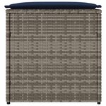 vidaXL Boîte à coussins avec stockage Gris 50 x 50 x 50 cm polyrotin
