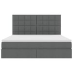 vidaXL Lit de rangement LED avec matelas Gris foncé 160 x 200 cm Tissu
