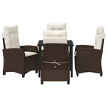 vidaXL Ensemble de salle à manger pour jardin 5 Pièces Marron polyrotin