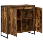 vidaXL Meuble d'appoint Chêne Fumé 79 x 36 x 75 cm Bois d'ingénierie