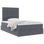 vidaXL Lit avec rangement et matelas Gris foncé 120 x 190 cm Velours