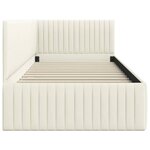 vidaXL Cadre de lit d'angle Crème 90 cm x 200 cm Velours