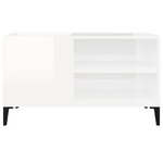 vidaXL Armoire à disques blanc brillant 84 5x38x48cm bois d'ingénierie