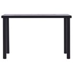 vidaXL Table de salle à manger Noir et gris béton 120x60x75 cm MDF