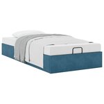 vidaXL Cadre de lit ottoman sans matelas bleu foncé 100x200 cm velours