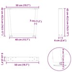 vidaXL Pieds de table basse en forme de V  2 pièces  anthracite  50 x (42-43 3) cm  acier