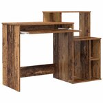 vidaXL Bureau avec Rangement Bois Ancien 120.5 x 44 x 88.5 cm