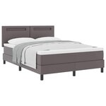 vidaXL Cadre de lit avec matelas Gris 160 x 200 cm Faux cuir