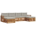 vidaXL Ensemble de canapés d'extérieur 6 pc Gris Naturel et Clair