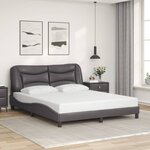 vidaXL Cadre de lit avec lumières LED gris 160x200 cm similicuir