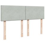 vidaXL Sommier à lattes de lit et matelas Gris clair 140x200cm Velours