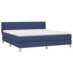 vidaXL Sommier à lattes de lit avec matelas Bleu 180x200 cm Tissu
