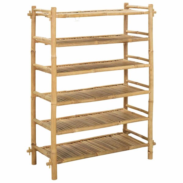 vidaXL Rack à chaussures avec étagère Naturel 6 niveaux Bambou