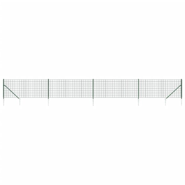 vidaXL Clôture en treillis métallique et piquet d'ancrage vert 1 1x10m
