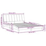 vidaXL Cadre de lit sans matelas Hanko gris clair 160x200 cm tissu
