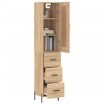 vidaXL Buffet haut Chêne sonoma 34 5x34x180 cm Bois d'ingénierie