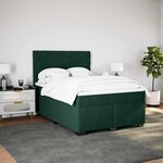 vidaXL Sommier à lattes de lit et matelas Vert foncé 140x190cm Velours