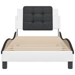 vidaXL Cadre de lit sans matelas blanc et noir 100x200 cm similicuir