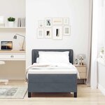 vidaXL Lit à ressorts avec tête de lit Gris foncé 90 x 190 cm Velours