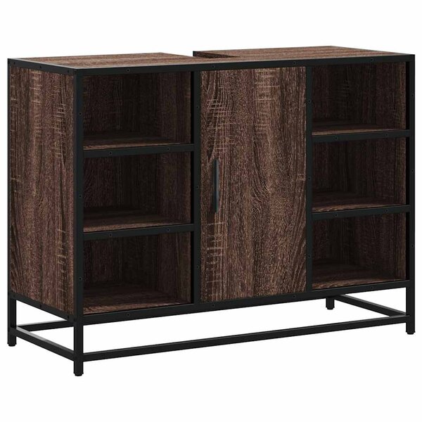 vidaXL Armoire lavabo de salle de bain chêne marron bois d'ingénierie