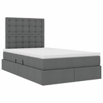 vidaXL Lit avec rangement et matelas Gris foncé 120 x 190 cm tissu