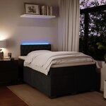 vidaXL Sommier à lattes de lit avec matelas Noir 120x200 cm Velours