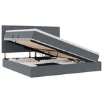 vidaXL Lit avec rangement et LED Gris foncé 200 x 200 cm Velours