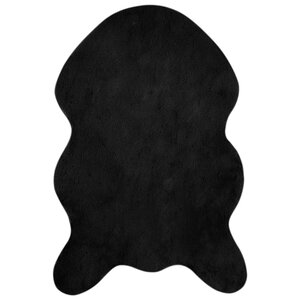 vidaXL Tapis en Fourrure Synthétique de Lapin Olite Noir 60 x 90 cm